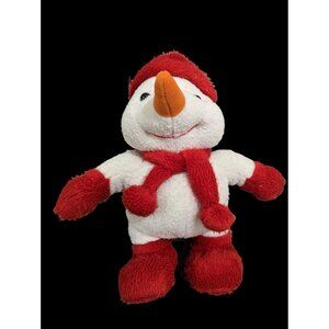 Vintage Kings Plush Snowman 2002 White Red Scarf & Hat Carrot Nose 15" Soft Toy